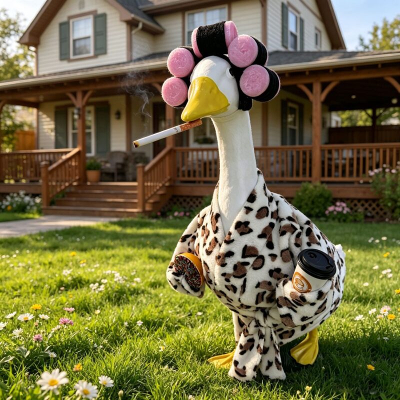 New Model 2026 Porch Goose Cow Costume Yard Farm Decoration Goose Outfit Funny 23inch Goose Outfit