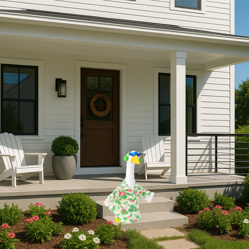 2026 New Product Porch Goose Costume Summer Flamingo Floral Shirt Beach Party Yard Decoration Outdoor