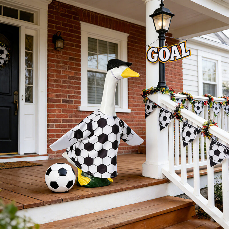 New Model Porch Goose World Cup Clothing 23inch Goose Football Print Apparel Hat Set Manufacturer Wholesale