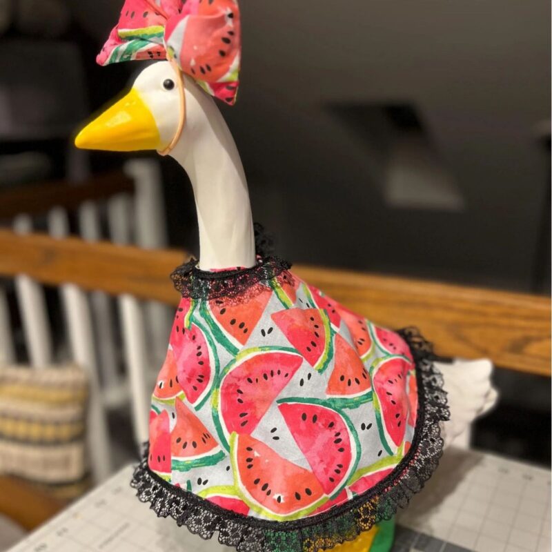 New Model 2026 Porch Goose Costume, Garden Decoration Corridor Goose Dress, Watermelon Dress 23inch Goose Costume