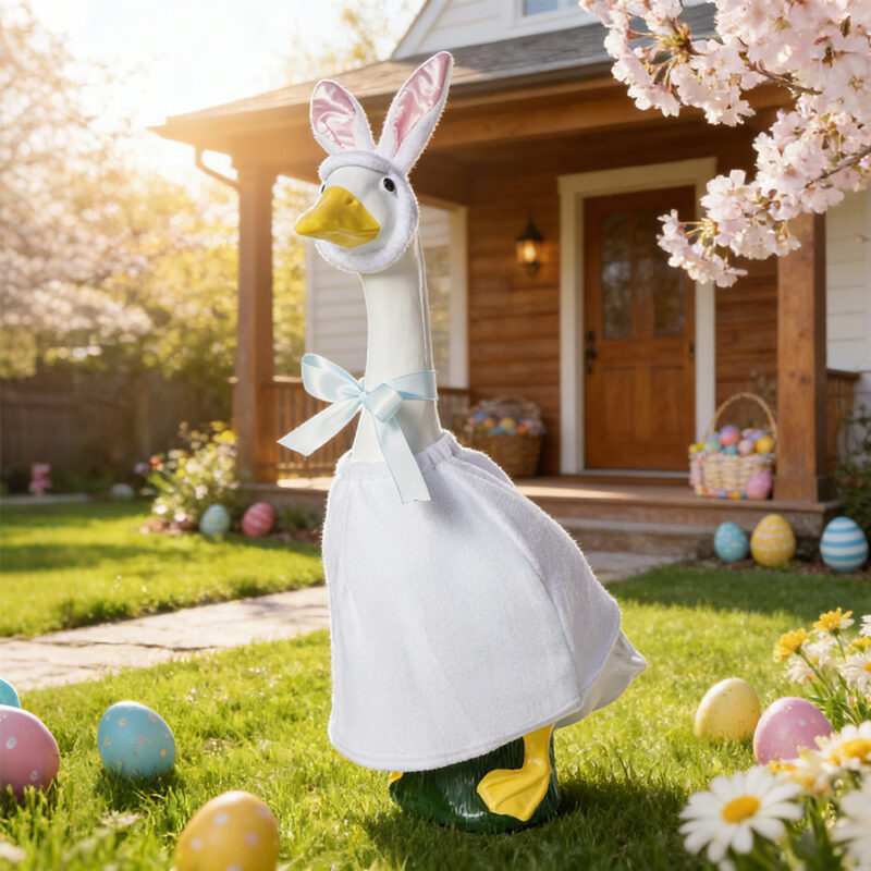 New Product 2026 Easter Bunny-Shaped Quirky Outdoor Porch Goose Costume Holiday Atmosphere Decoration