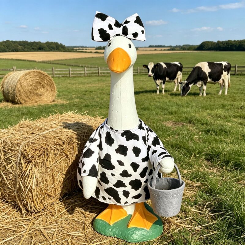New Model 2026 Porch Goose Cow Costume Yard Farm Decoration Goose Outfit Funny 23inch Goose Outfit