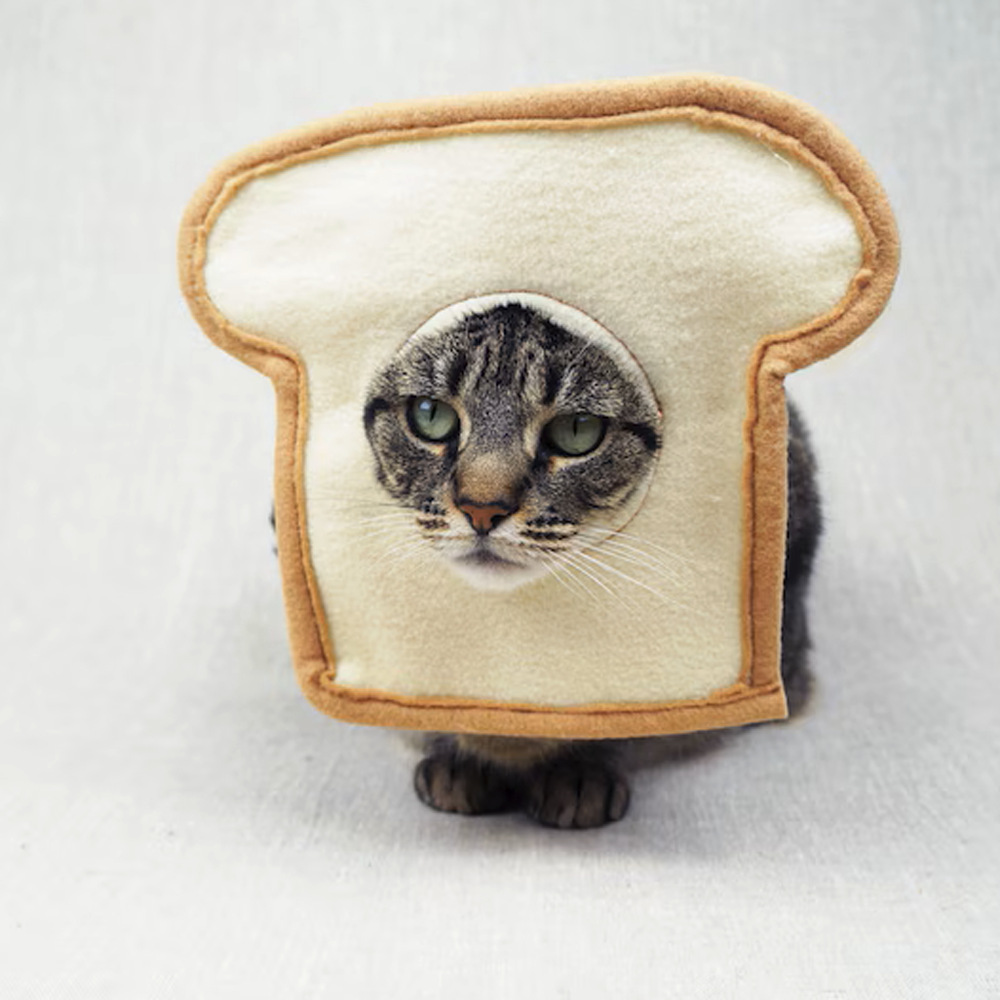 Quirky Pet Hats, Cat and Dog Photo Props, Toast Bread-Shaped Headgear, Pet Rabbit Headgear - Image 3