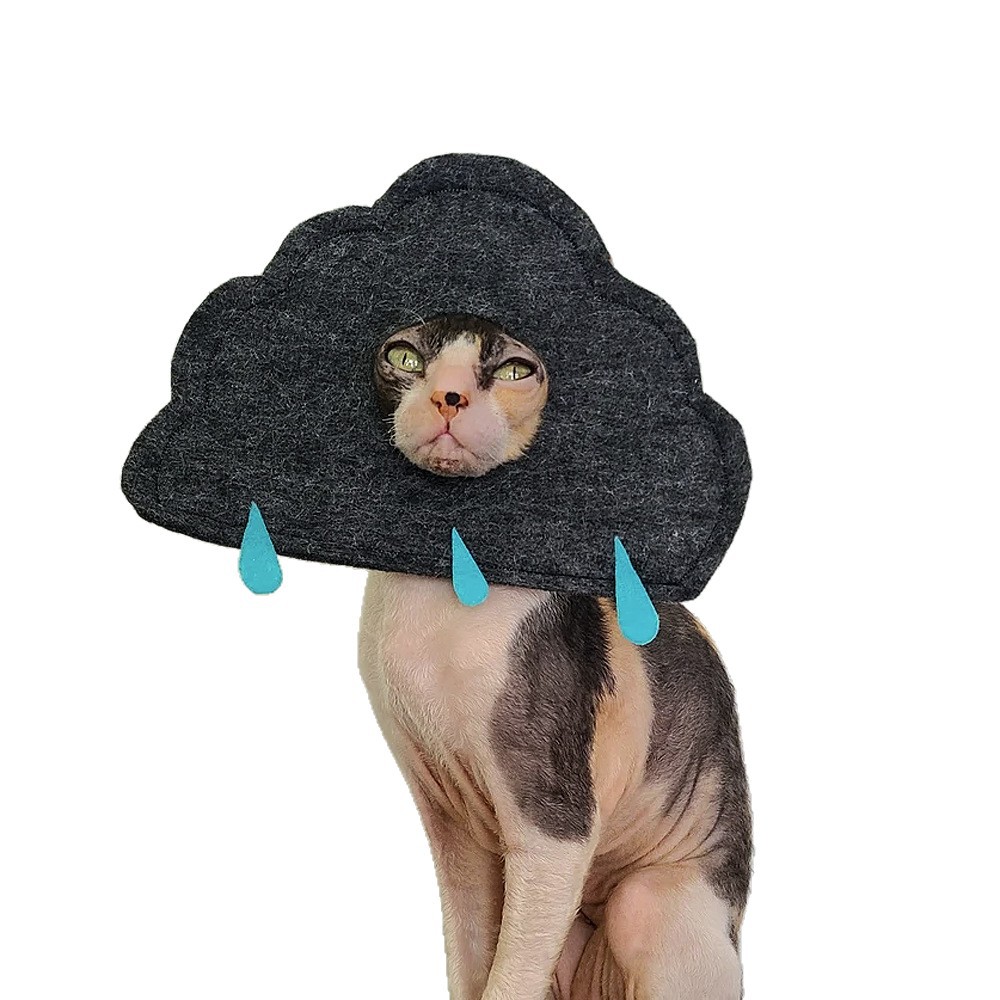 Creative Cute Cloud-Shaped Cat Hat Pet Clothing Detachable Dog Headgear Pin - Image 5