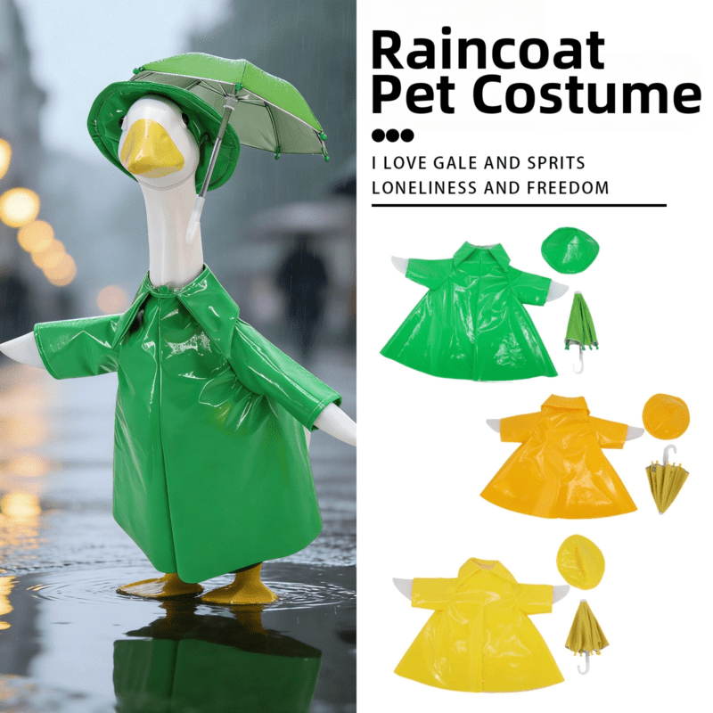 2026 New 23inch-Piece Set of Porch Goose Raincoats for Lawn Statues, Rainproof Decorative Clothing
