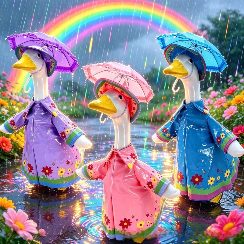 New Product: Raincoat-Style Goose Costume, 23inch Porch Goose Outfits, Yard Goose Decoration Holiday Set