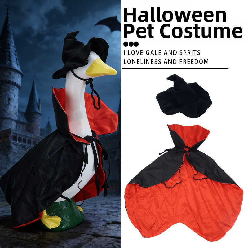 Halloween 23inch Porch Goose Cape Pet Bat Transformation Costume Funny Vampire Party Outfit