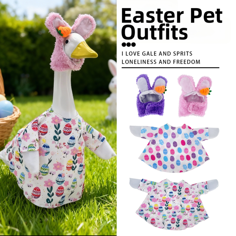 2026 New Easter Porch Goose Clothing Set 23inch Big White Goose Holiday Decoration Set