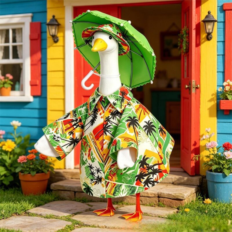 Goose Costume Set for the Porch, New Holiday Raincoat, Yard Goose Dress-Up Outfit