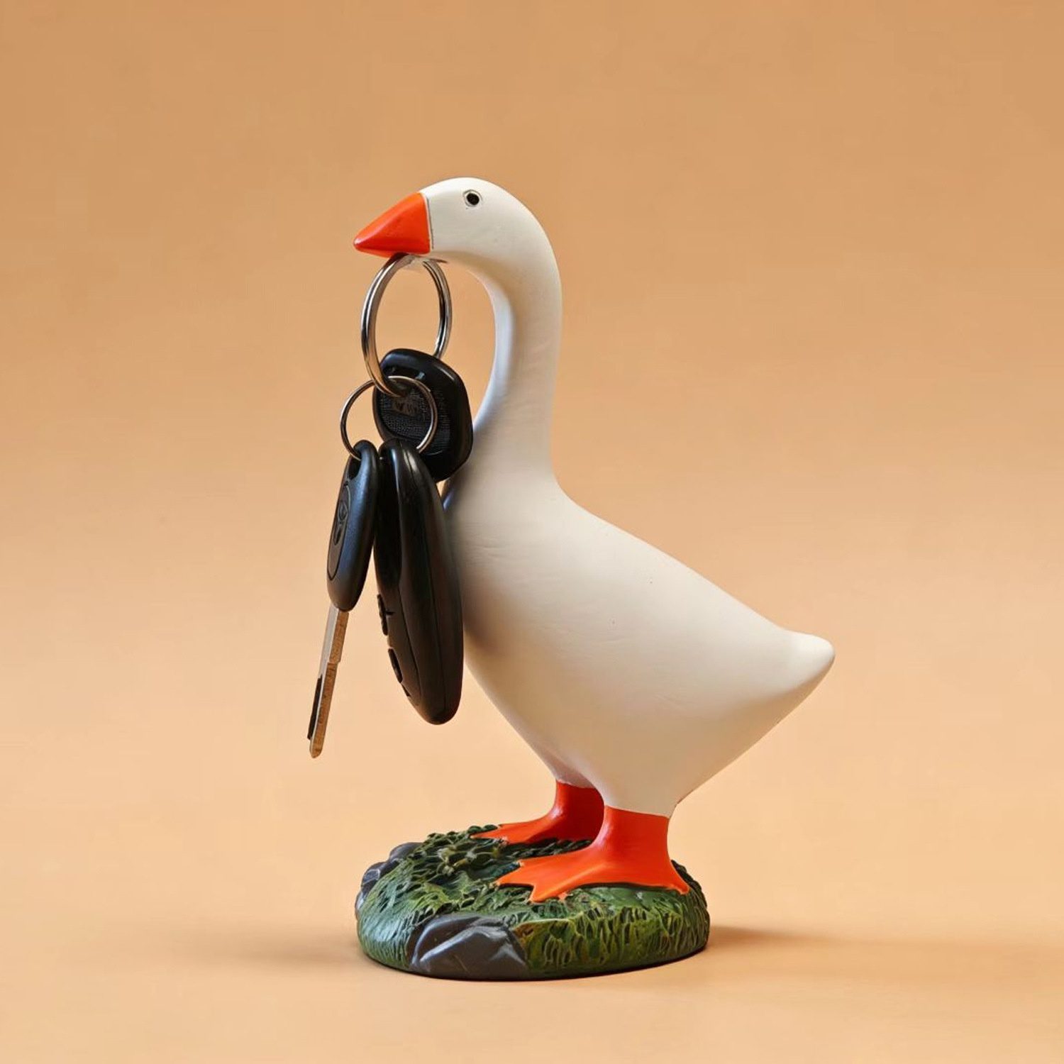 Rustic Duck & Magnetic Goose Resin Statue, Car Key Holder, Entryway Organizer Decorative Figurine