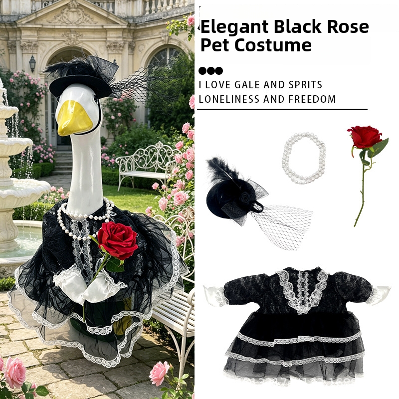 23inch Porch Goose Vintage Evening Gown Shape Classic Natural Statue Porch Goose Necklace Garden Decoration
