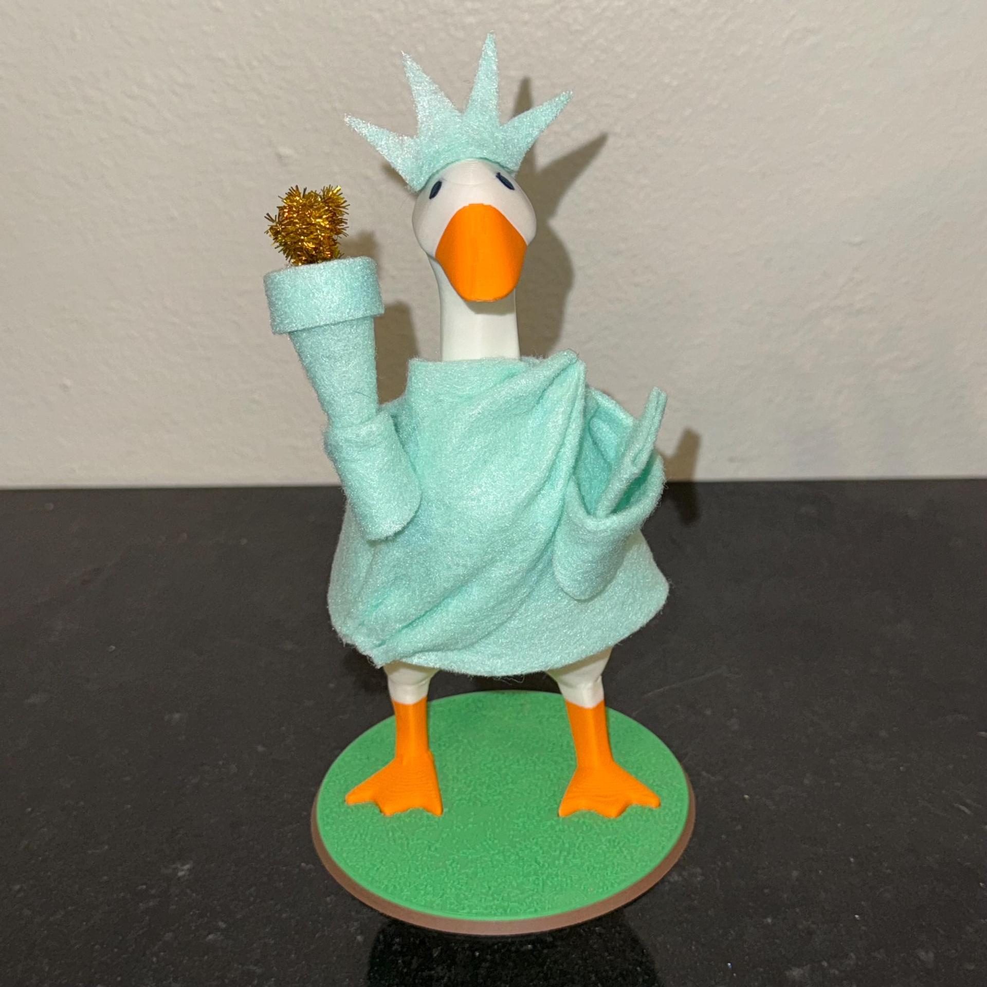 Patriotic Liberty Costume for 7 Inches Mini Porch Goose Desktop Ornament American Style Decor