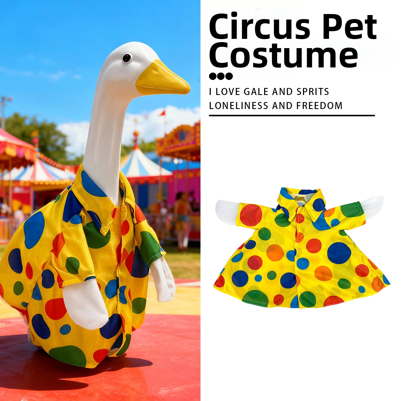 23inch Porch Goose Clown Performance Costume Halloween Clown Outfit Set Dress up Props