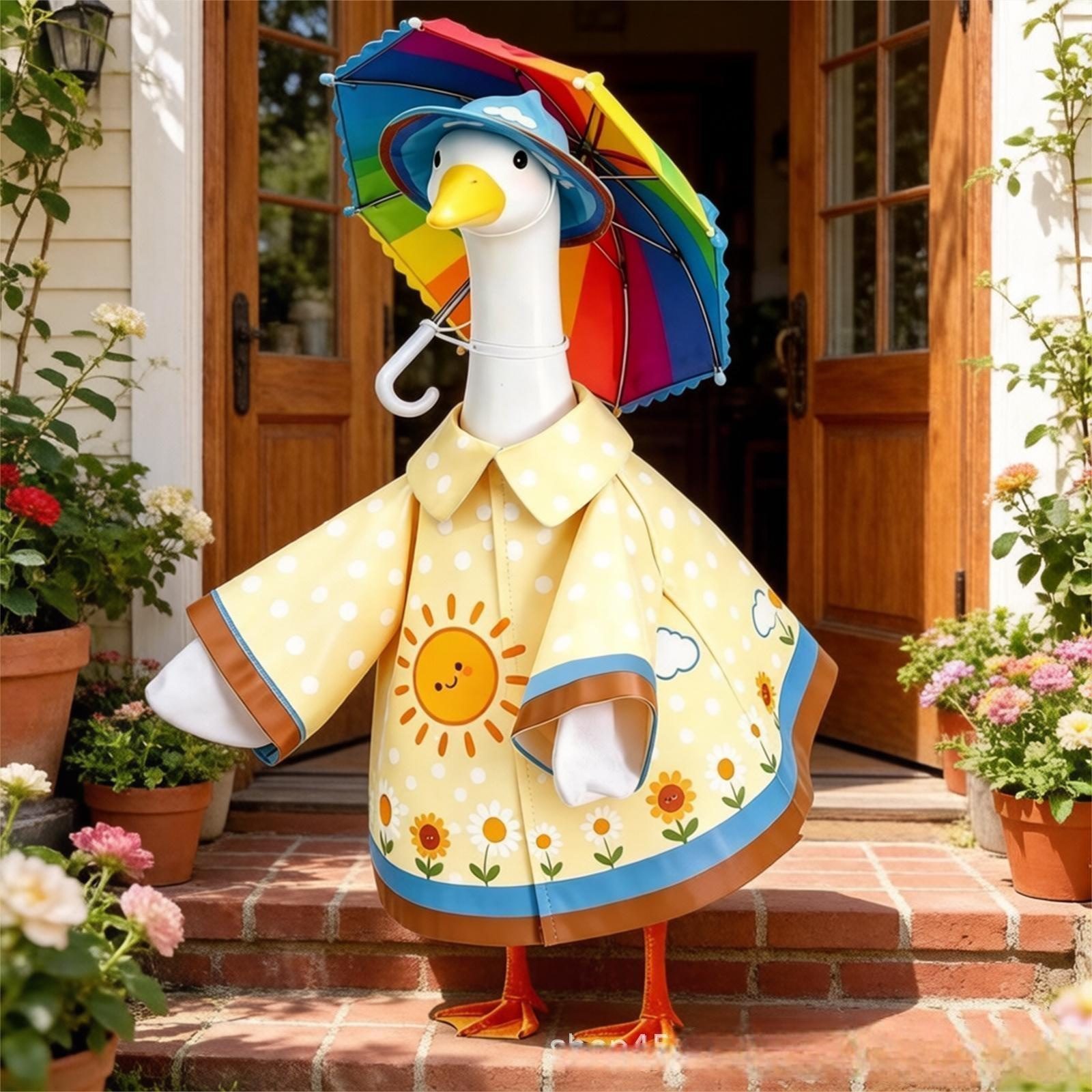 Goose Costume Set for the Porch, New Holiday Raincoat, Yard Goose Dress-Up Outfit - Image 2