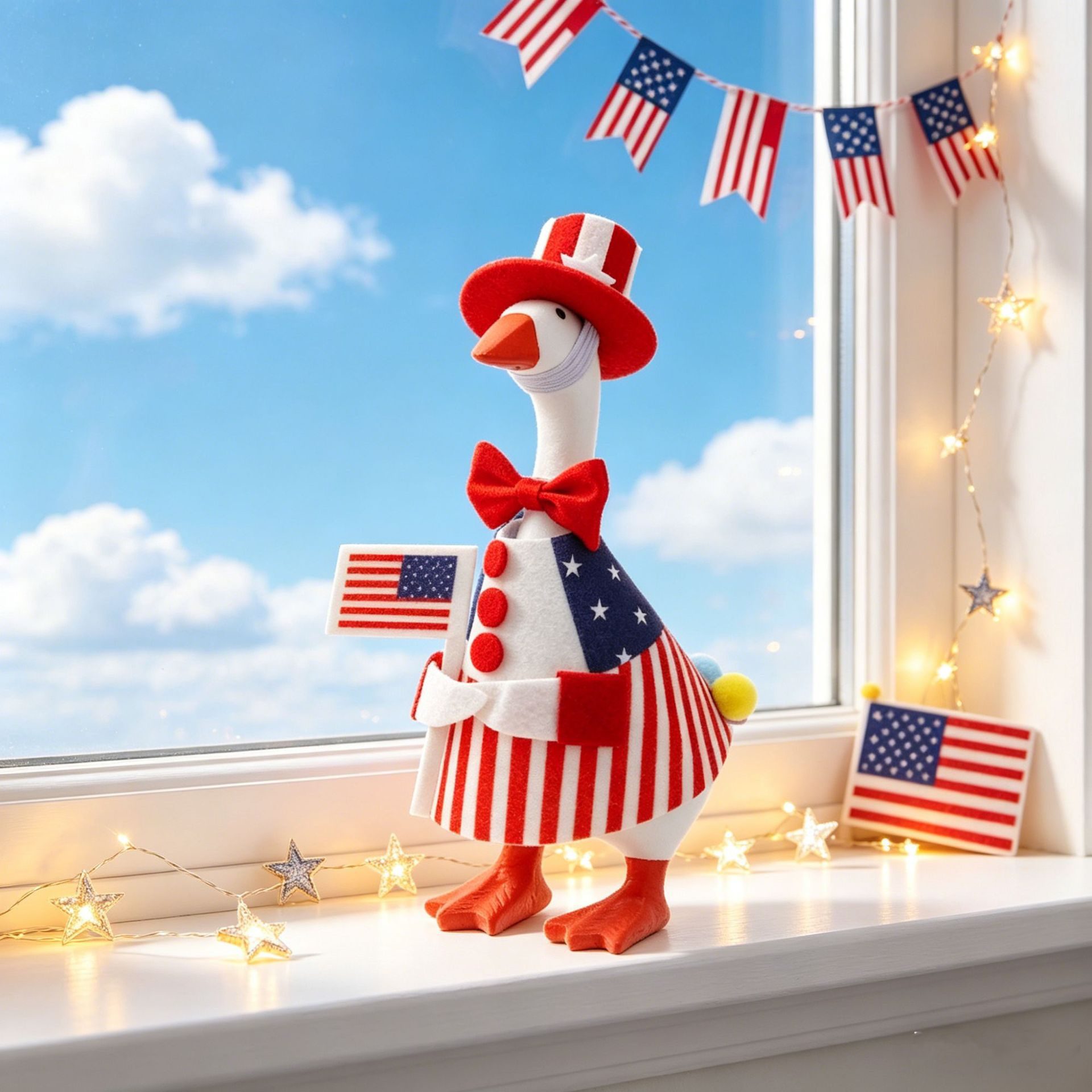 Creative 7 Inch Mini Goose Outfit Set, Independence Day & Mexican Themed Holiday Desktop Goose Clothes - Image 2