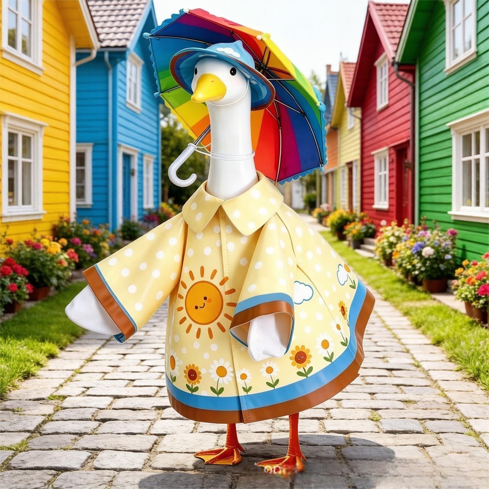 Goose Costume Set for the Porch, New Holiday Raincoat, Yard Goose Dress-Up Outfit - Image 5
