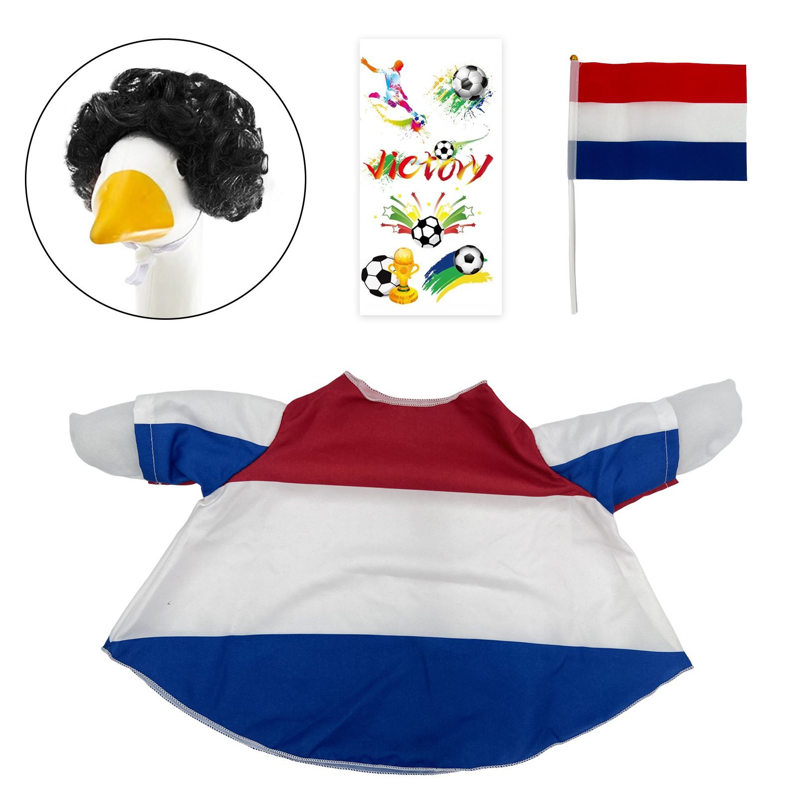 New Independence Day Porch Goose Clothes, Waterproof Goose Yellow Raincoat, American Flag Goose Clothes and Hat Set - Image 5