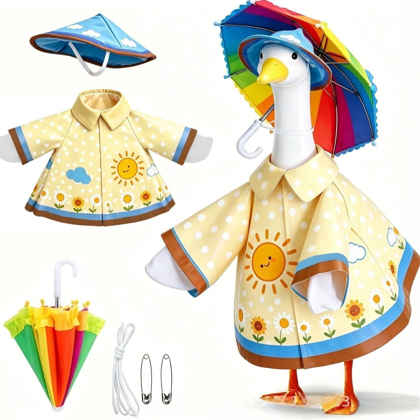 Goose Costume Set for the Porch, New Holiday Raincoat, Yard Goose Dress-Up Outfit - Image 3