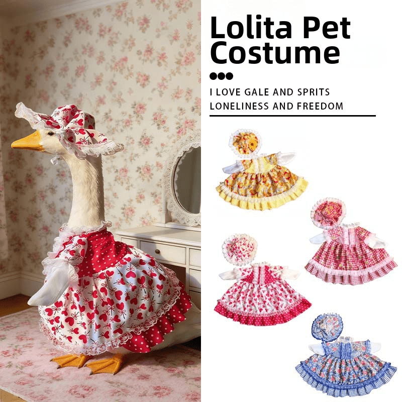 2026 New Lolita Porch Goose Costume, Dress-up Outfit Accessories for Large White Goose Doll Statue