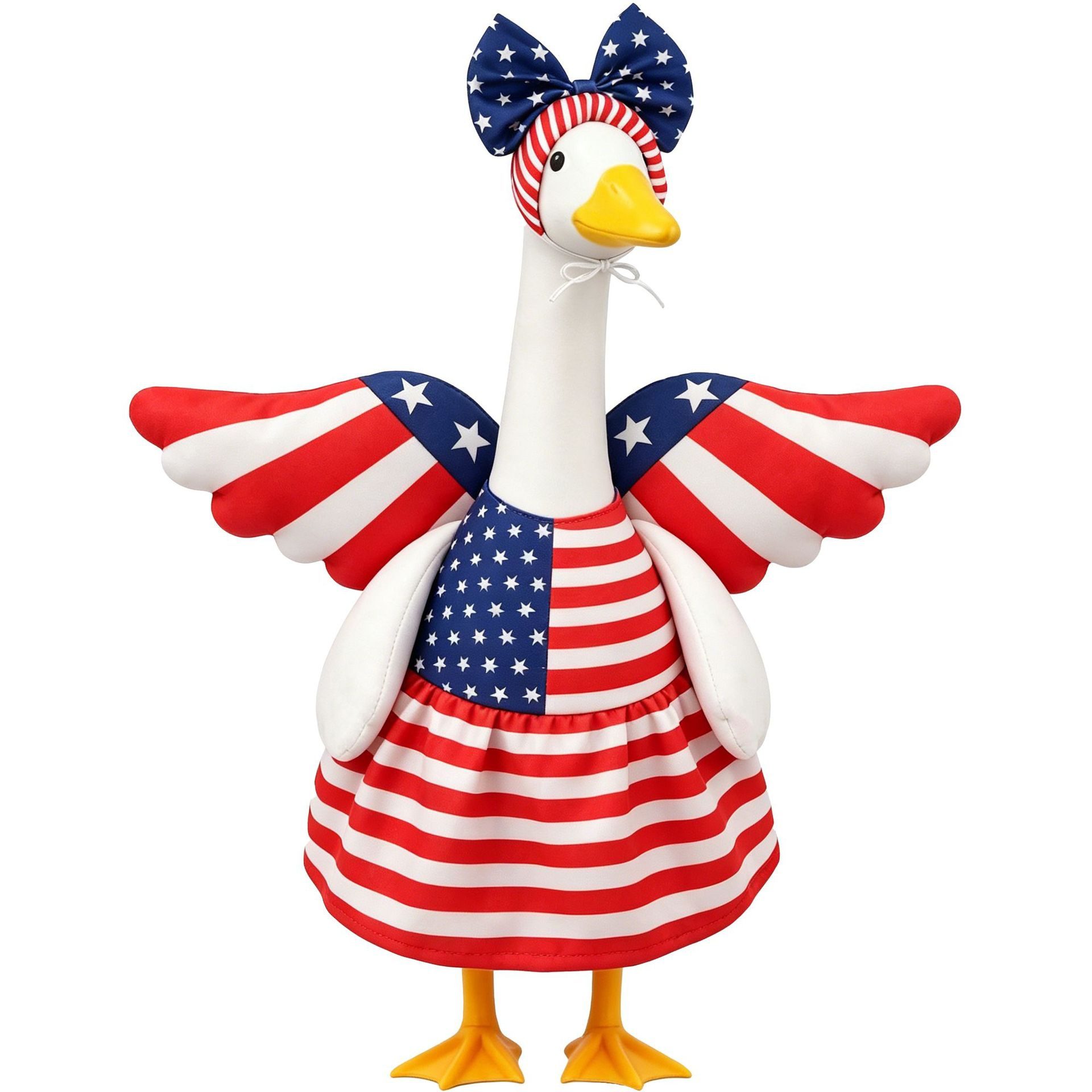 23 Inch Porch Goose Angel Costume Set for Independence Day, Patriotic Outdoor Yard & Porch Goose Statue Decor Outfit