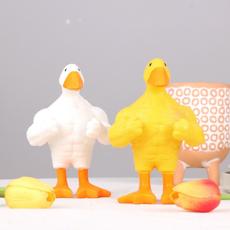 European Style Muscular Goose Magnetic Resin Figurine, Magnetic Key Holder Decor Statue for Home & Yard Ornament Gift