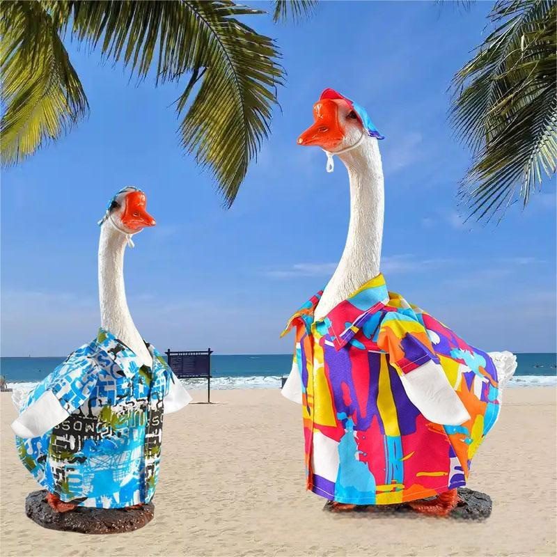 Porch Goose Costume, 23 Inch Large White Goose Holiday Outfit, Decorative Shirt for White Goose Ornament