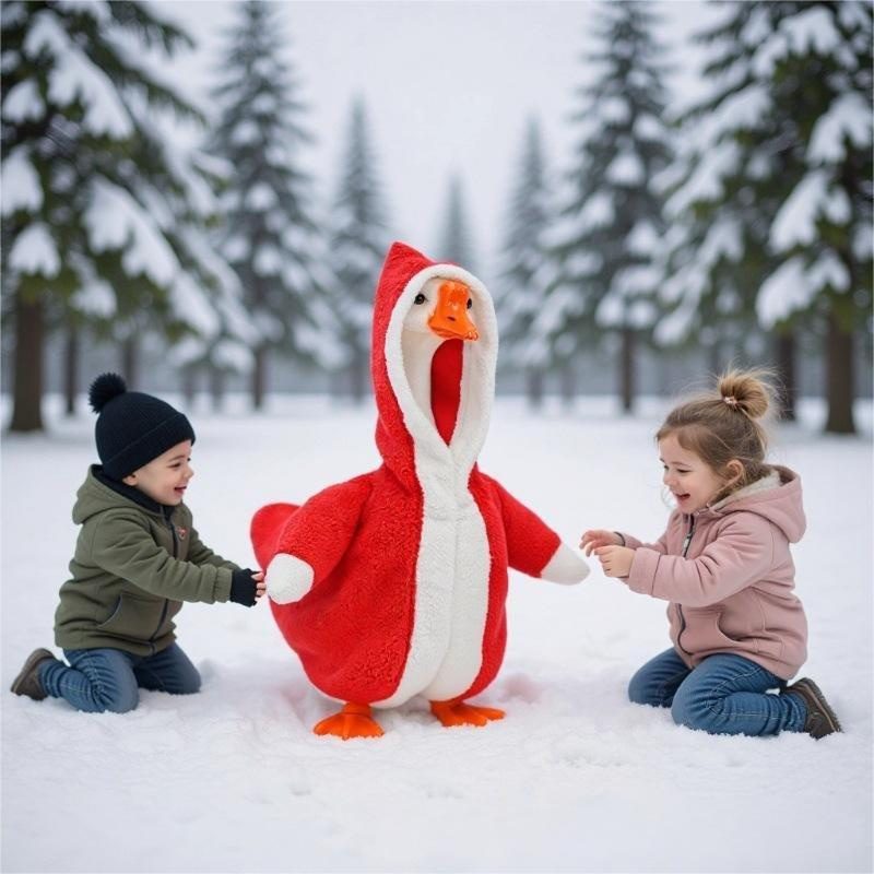 Christmas Porch Goose Costume, 23 Inch Large White Goose Holiday Outfit for Yard Garden Decoration - Image 2