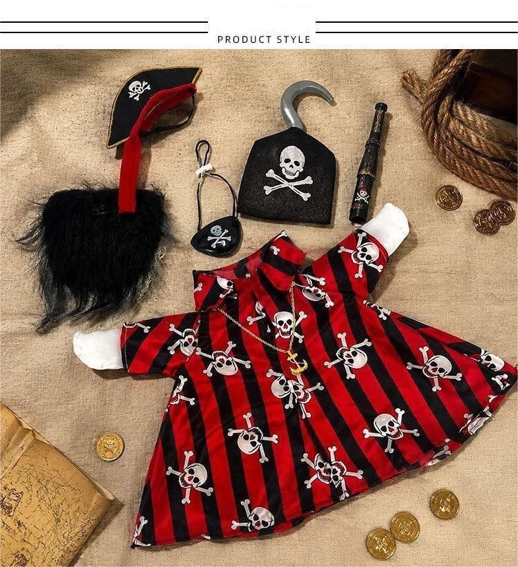 2026 New Pirate Captain 7-Piece Costume Set for 23 Inch Porch Goose, Halloween Cosplay Prop Outfit for Outdoor Yard Goose Statue Decor - Image 2
