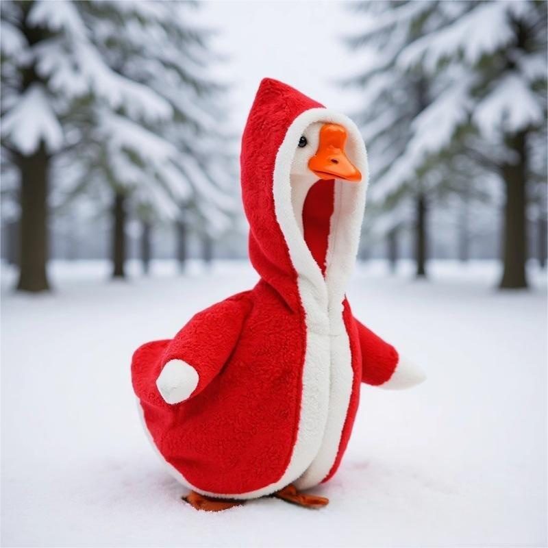 Christmas Porch Goose Costume, 23 Inch Large White Goose Holiday Outfit for Yard Garden Decoration - Image 5