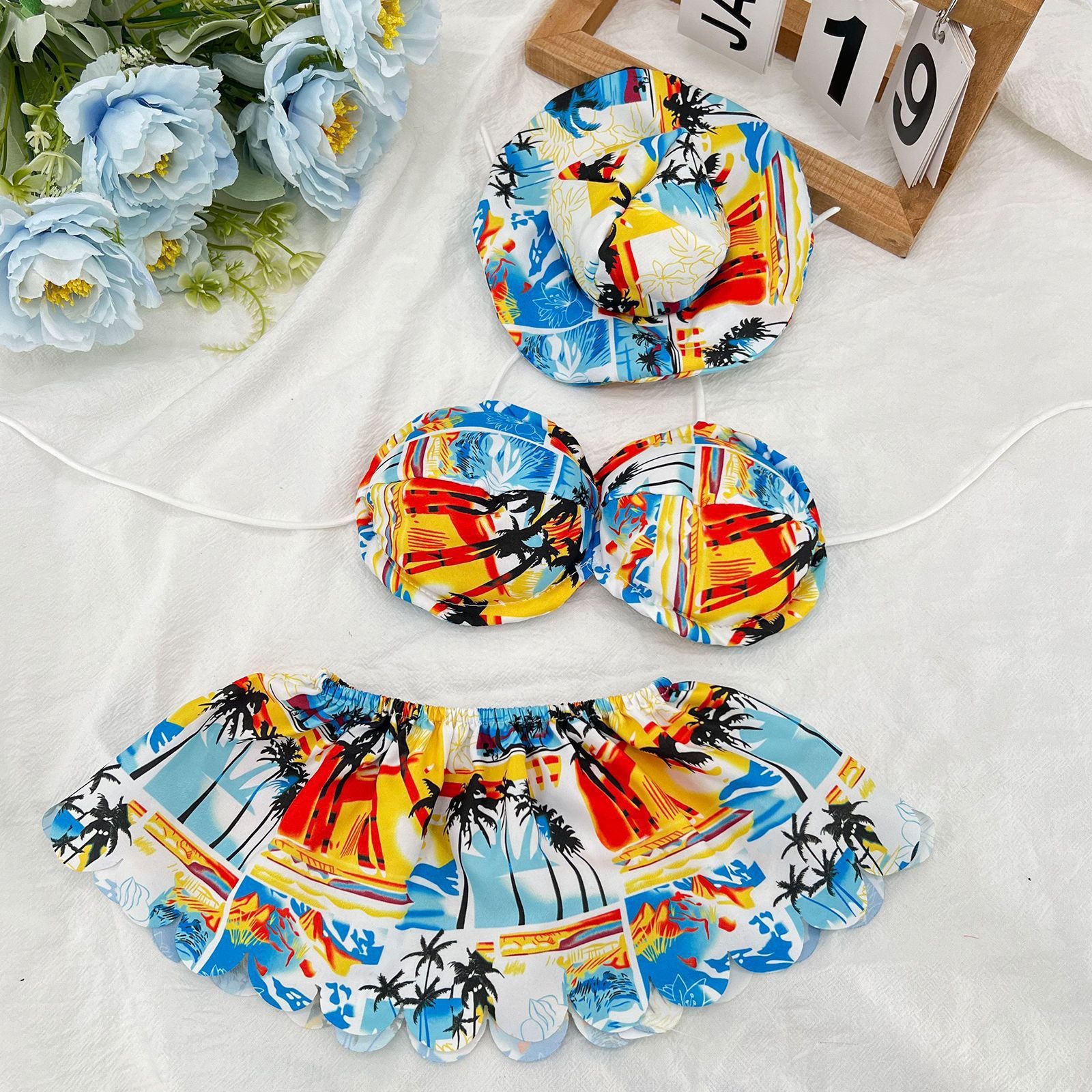 2026 New 23 Inch Porch Goose Bikini Costume Set, Hawaiian Style Beachwear for Garden & Lawn Goose Statue Decoration - Image 3