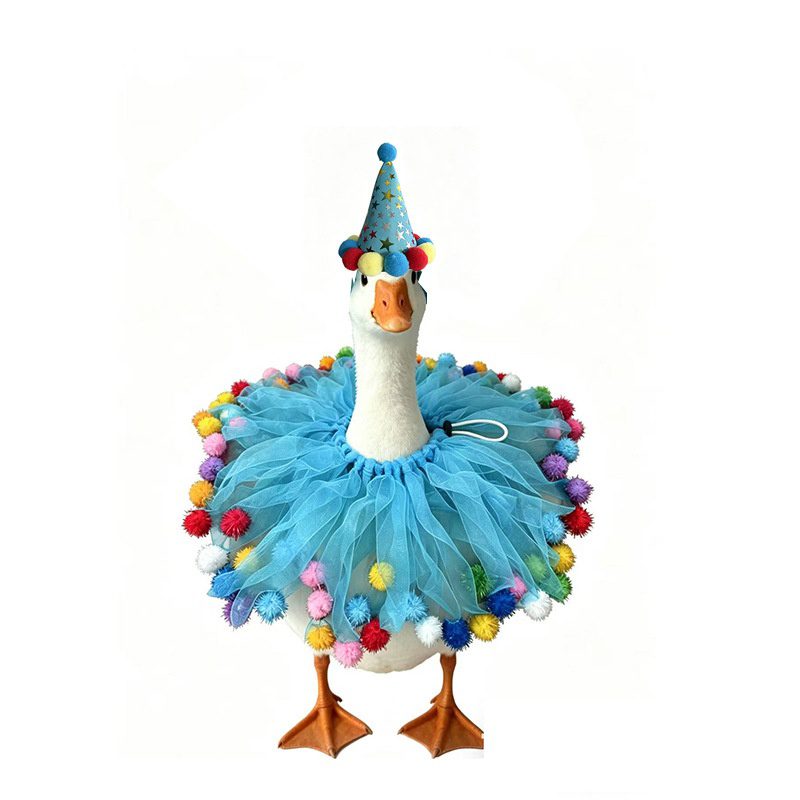 2026 New Holiday Party Porch Goose Costume Set, 23 Inch White Goose Birthday Hat & Scarf Decor Kit, Outdoor Garden Yard Decoration - Image 5
