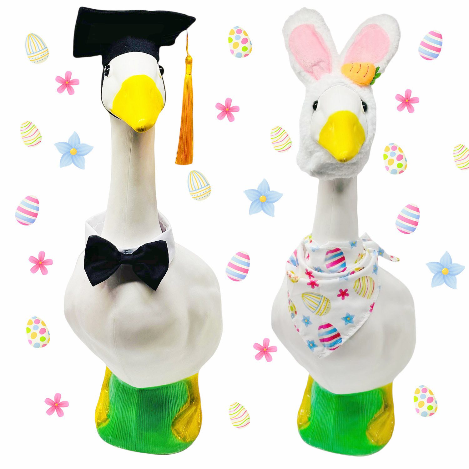 2026 New Porch Goose Costume Set, Easter Outfit & Graduation Suit with Bow Tie, Hot Decor for 23 Inch Yard Goose Statue - Image 5