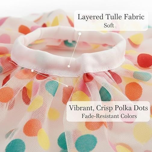7 Inch Mini Porch Goose Polka Dot Birthday Costume Set, Adjustable Cute Birthday Outfit for Desk Goose Statue Decoration - Image 4