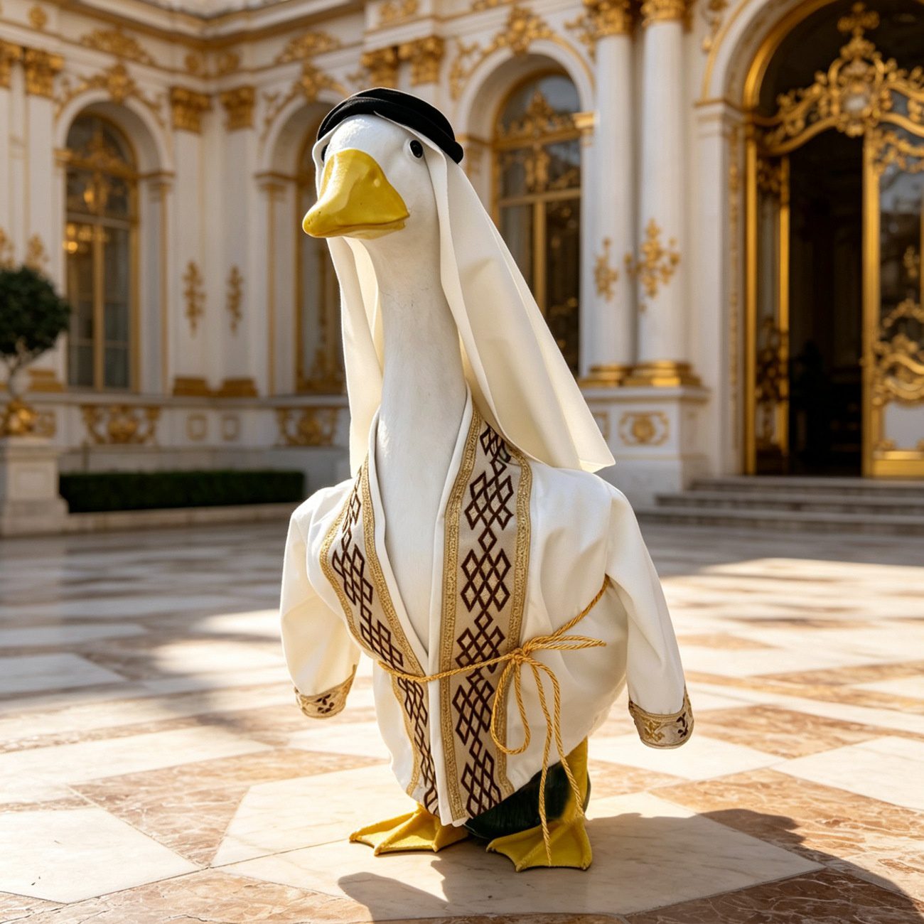 Funny Prince Costume Set for 23 Inch Porch Goose Statue, Noble Royal Outfit for Large Cement Yard Goose Garden Decor - Image 5