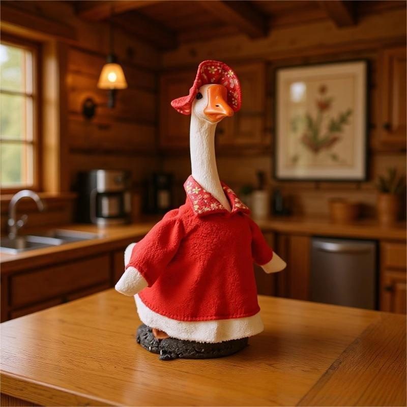 Christmas Porch Goose Costume Set, 23 Inch Large White Goose Holiday Outfit with Matching Hat - Image 4
