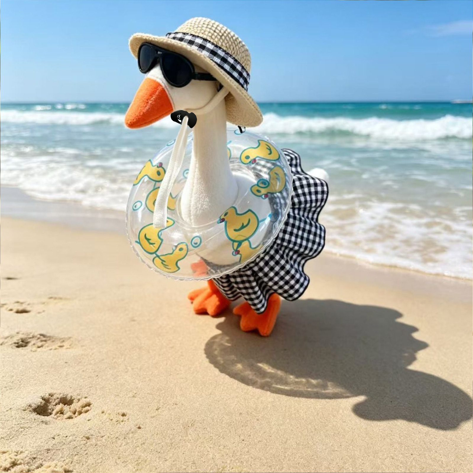2026 New Summer 7 Inch Porch Goose Swimwear Set, Casual Beach Vacation Mini Goose Outfit for Yard Ornament Decoration - Image 4