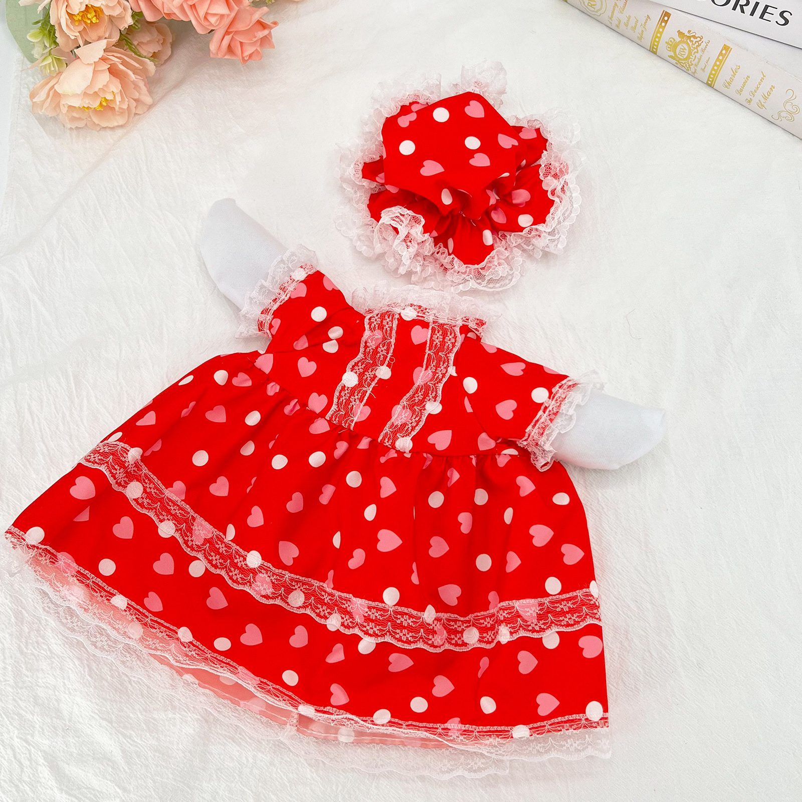 New Princess Lolita Porch Goose Costume Set, Sweet Heart Pattern 3-Piece Goose Dress for Lawn & Garden Yard Decoration - Image 4