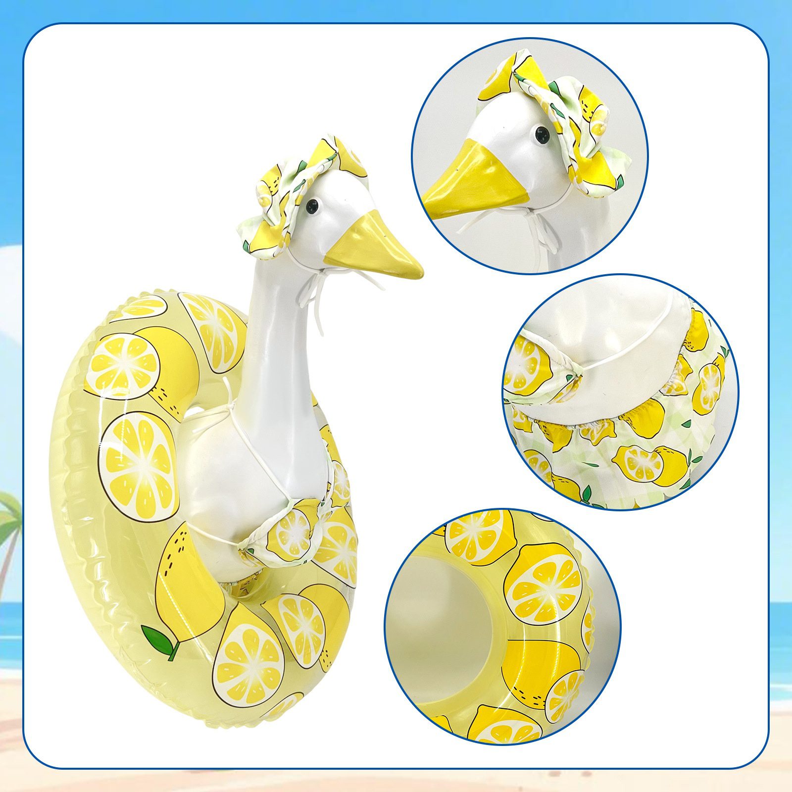 Bikini Porch Goose Costume with Swim Ring, 23-Inch Yard Goose Outfit for Outdoor Pool & Party Lawn Decoration - Image 3