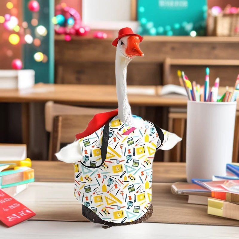 Back to School Porch Goose Clothes, 23 Inch Large White Goose Holiday Costume Set - Image 4