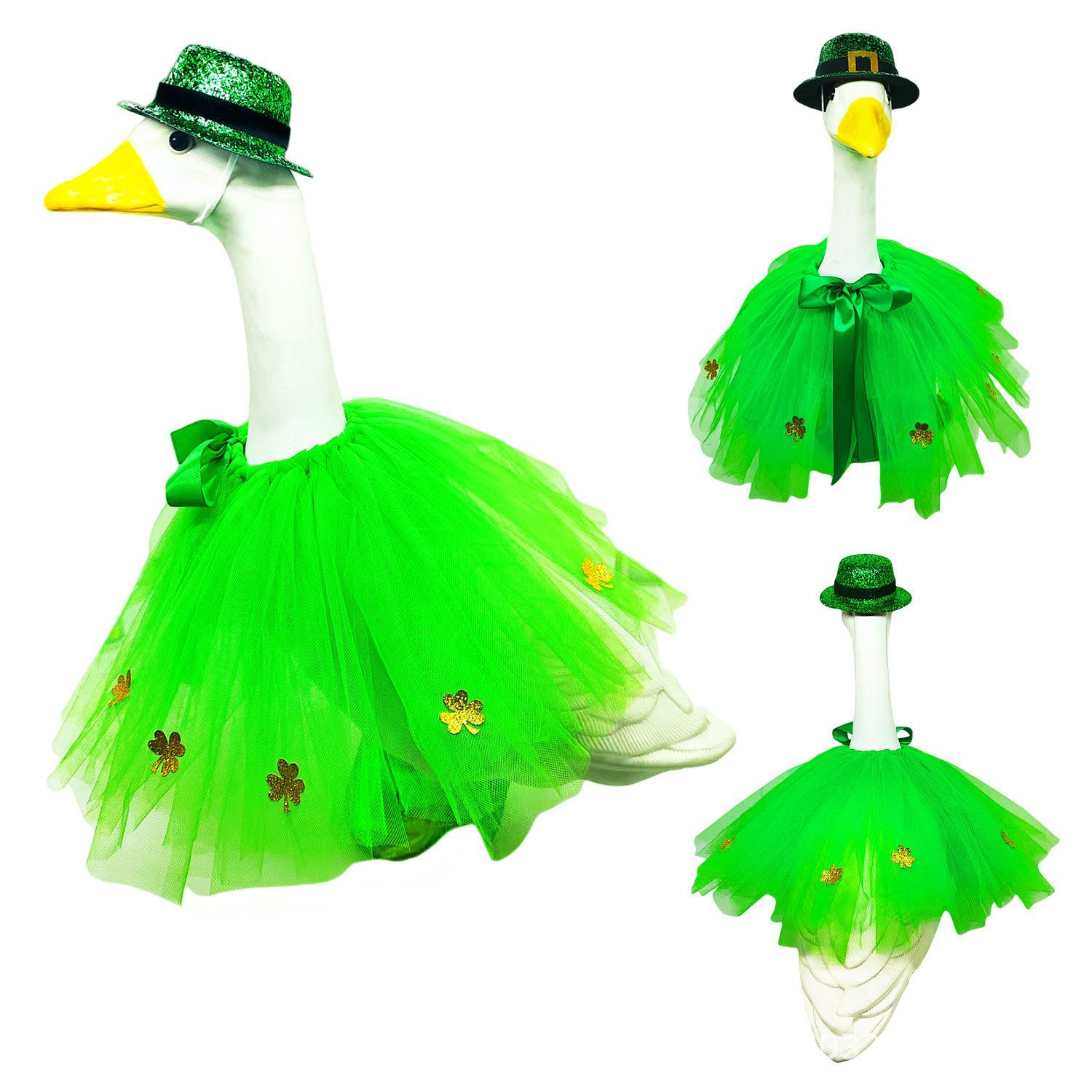 2026 New Irish Porch Goose Costume Set, 23 Inch Large White Goose Holiday Decor Outfit - Image 3