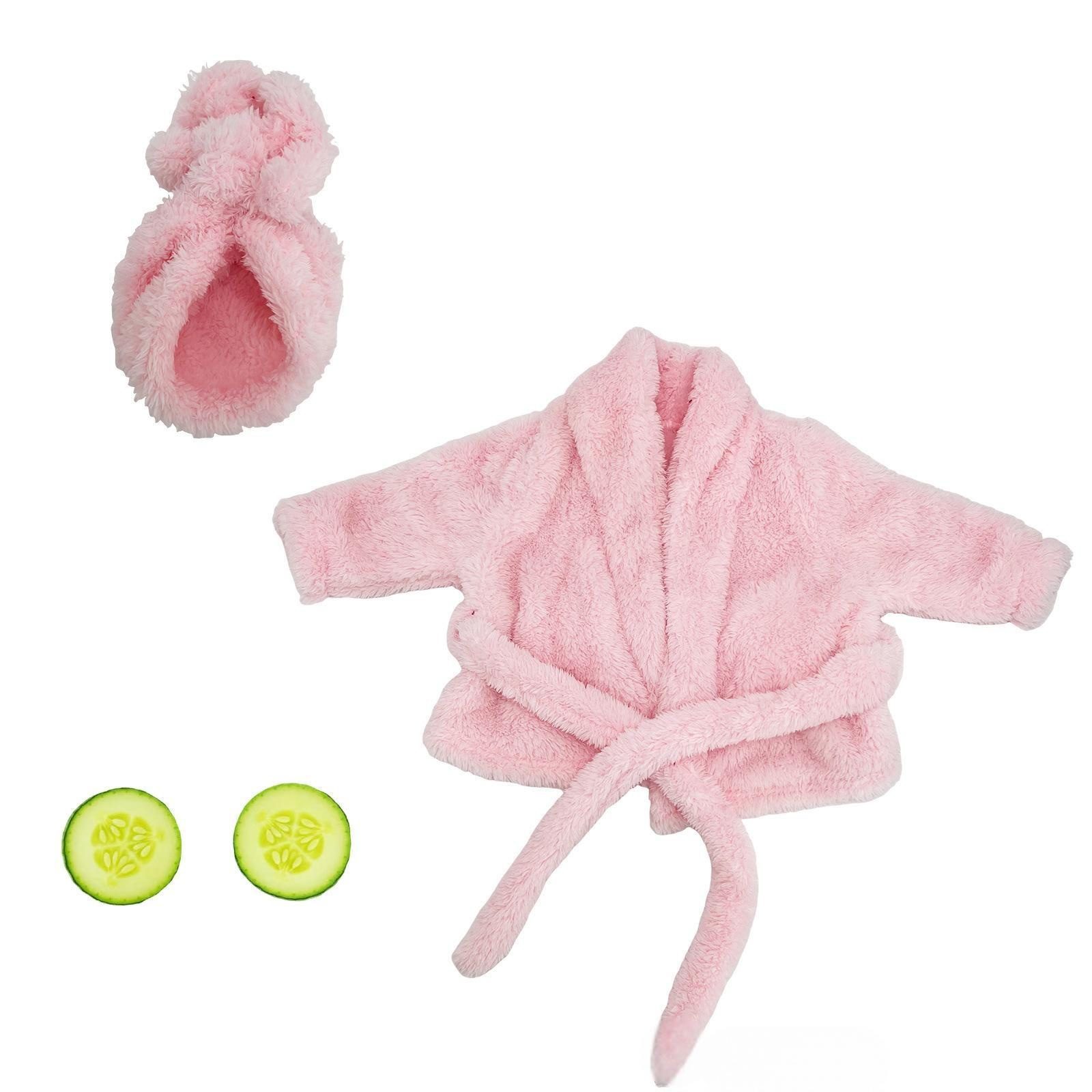 2026 New Porch Goose Bathrobe Costume Set, 23 Inch Pink Robe with Cucumber Slice Decor for Outdoor Garden Yard Ornament - Image 2