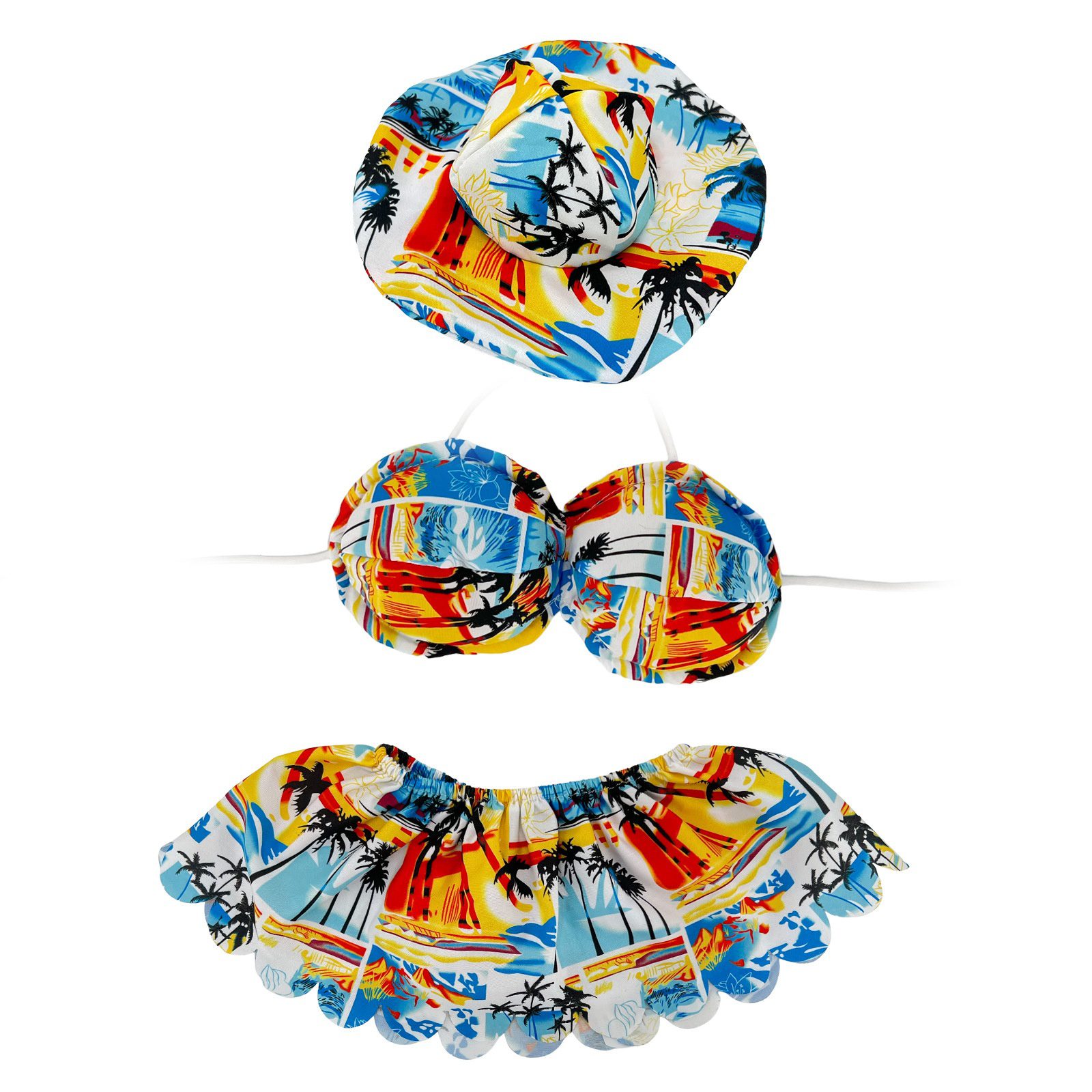 2026 New 23 Inch Porch Goose Bikini Costume Set, Hawaiian Style Beachwear for Garden & Lawn Goose Statue Decoration - Image 5