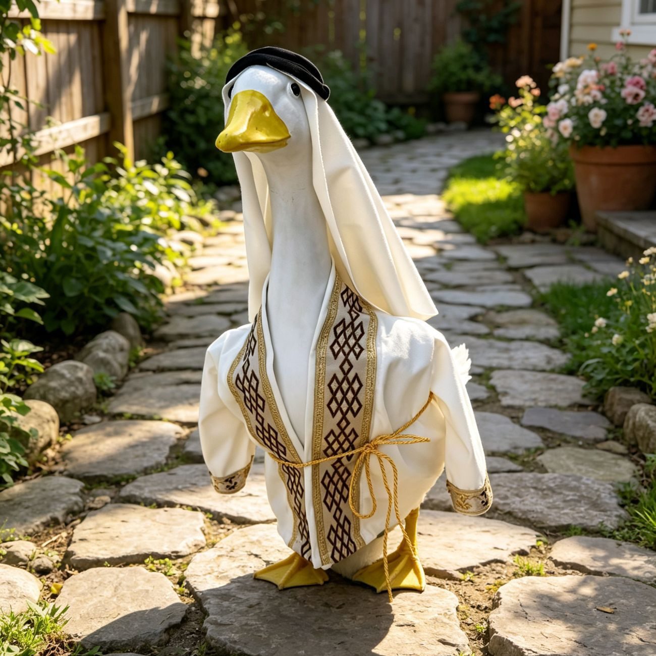 Funny Prince Costume Set for 23 Inch Porch Goose Statue, Noble Royal Outfit for Large Cement Yard Goose Garden Decor - Image 3