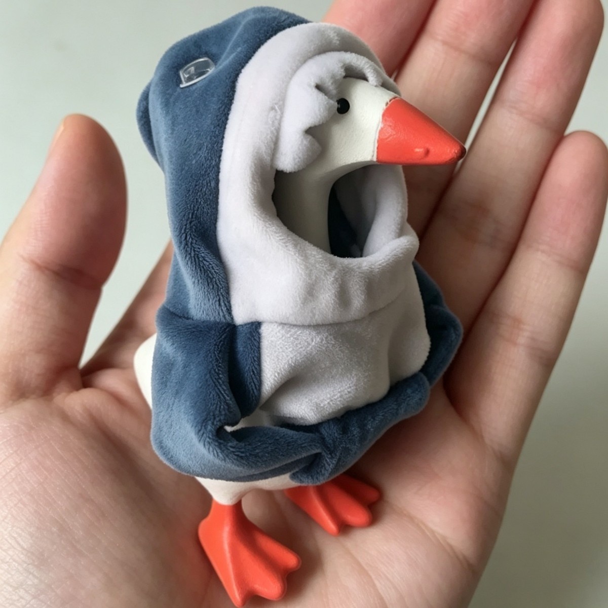 7 Inch Tabletop Goose Plush Shark Hoodie Outfit, Cute Mini Figurine Clothes for Office Desk Decor Statue