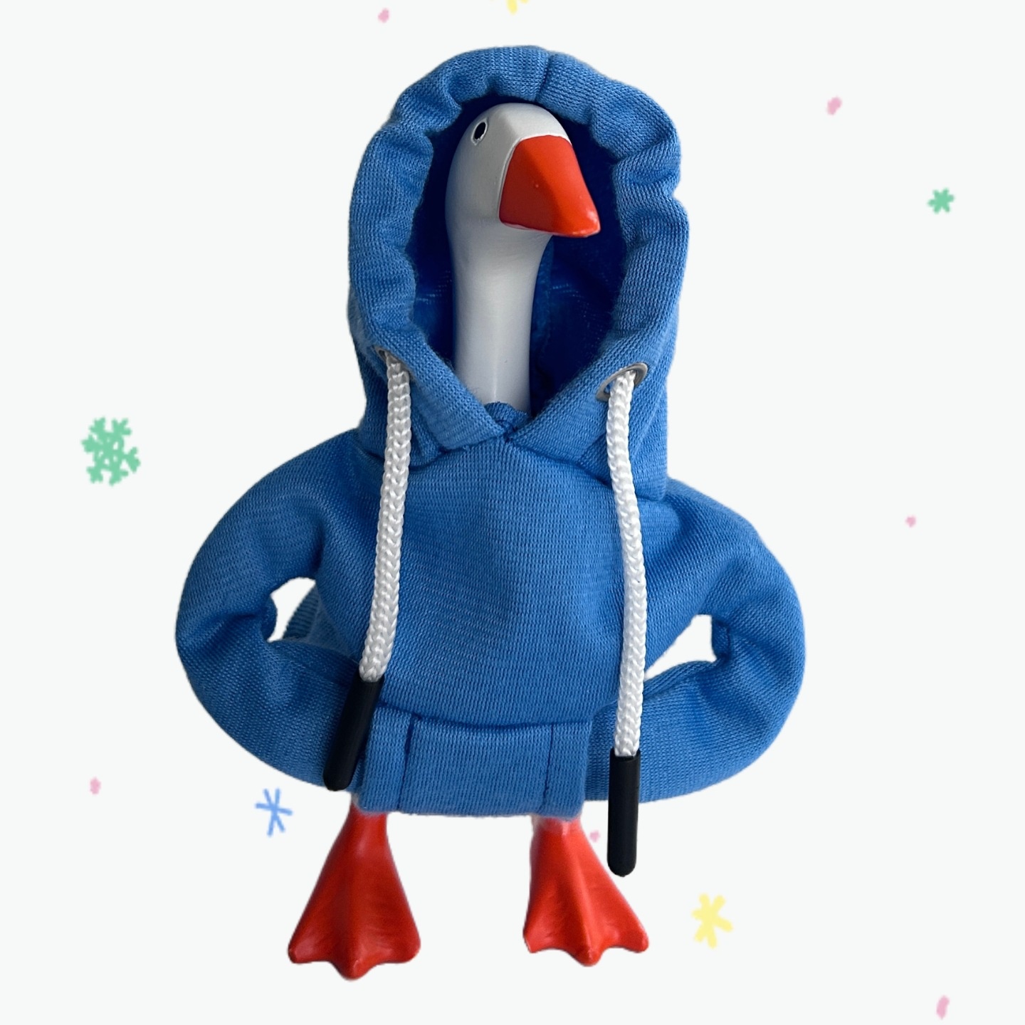 7 Inch Tabletop Goose Hoodie Outfit, Multi-Color Cute Mini Decorative Sweatshirt for Small Desk Goose Figurines