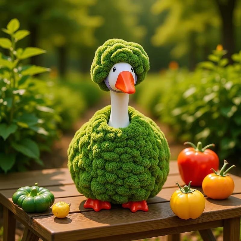Hand Knitted Colorful Yarn Outfit for Porch Goose Statues, Soft Plush Knit Clothes Fit 7 Inch & 23 Inch Yard Goose Figurines - Image 2
