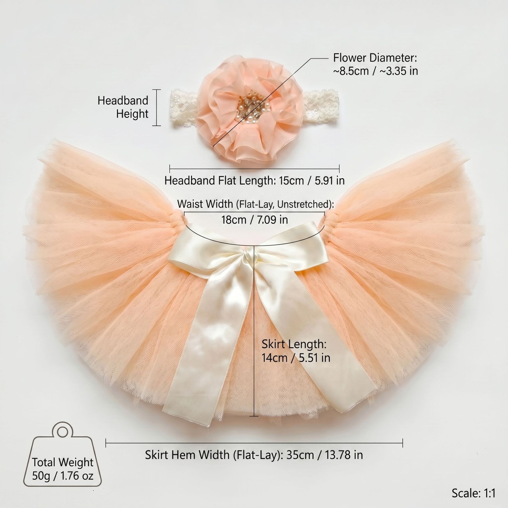 23 Inch Porch Goose Tulle Tutu Skirt Set, Headpiece & Fluffy Gauze Outfit for Garden Lawn Yard Goose Statue Decor - Image 2