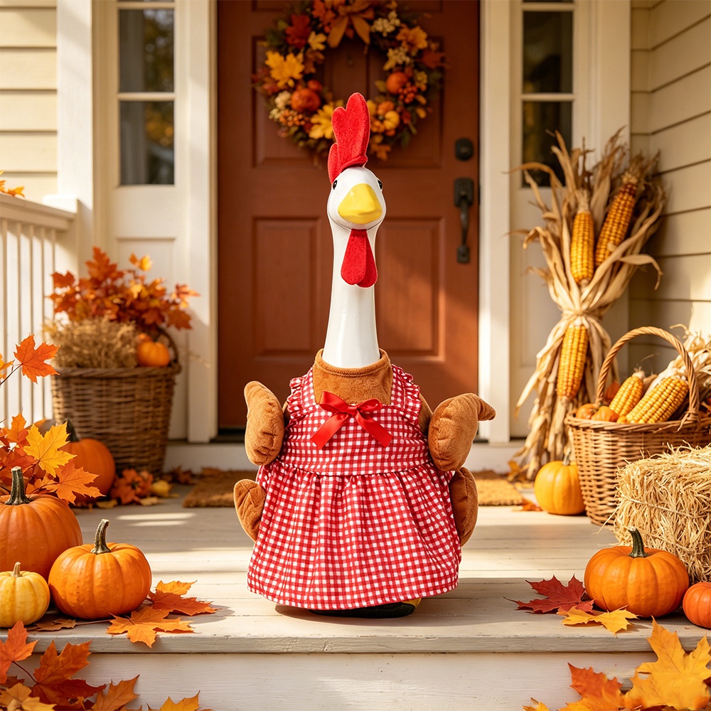 European Style Thanksgiving Turkey Skirt Costume, One-Size All-Season Transform Outfit for 23 Inch Large White Porch Goose - Image 2