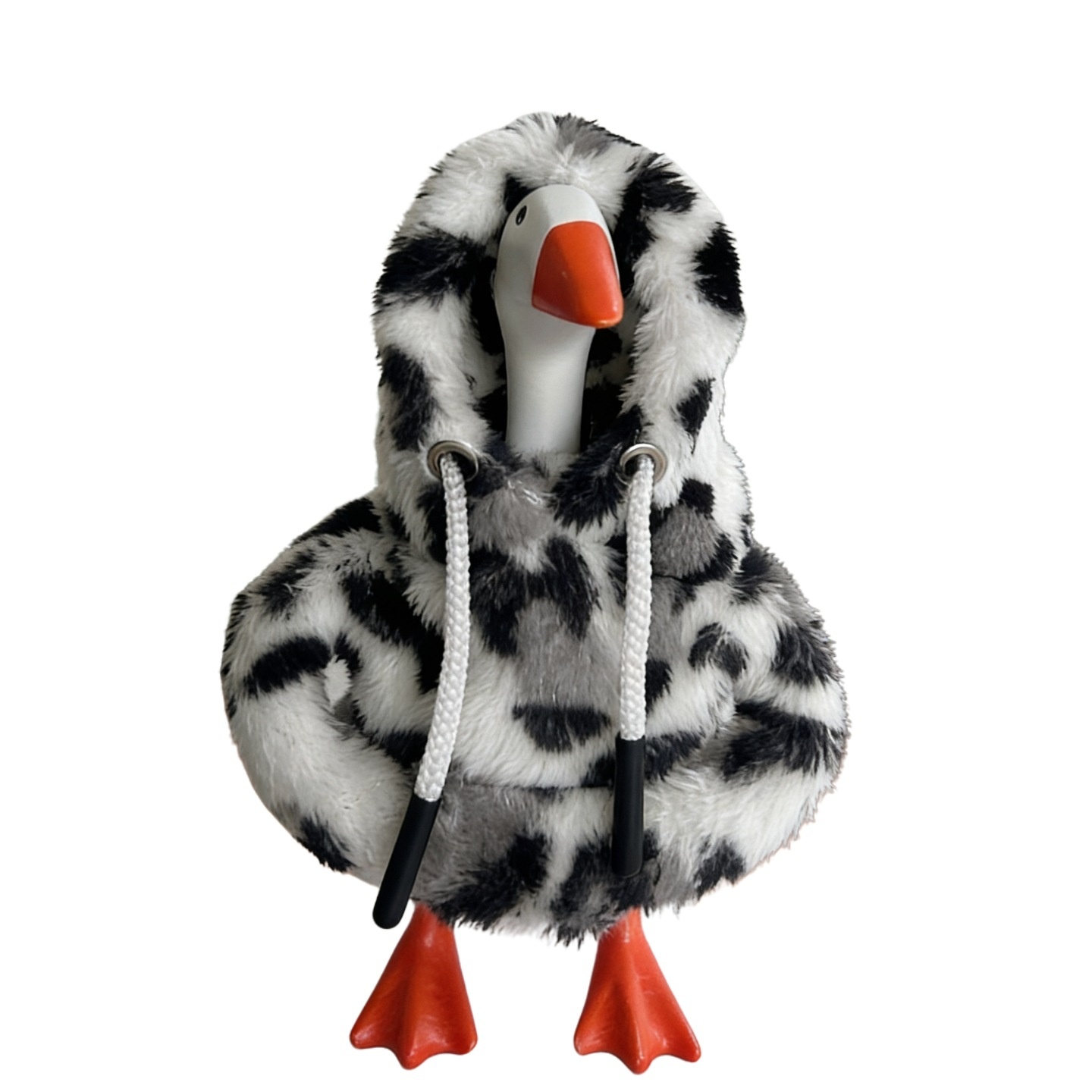 7 Inch Tabletop Goose Plush Hoodie Outfit, Leopard & Tiger Print Fleece Sweatshirt for Mini Porch Goose Figurines - Image 4