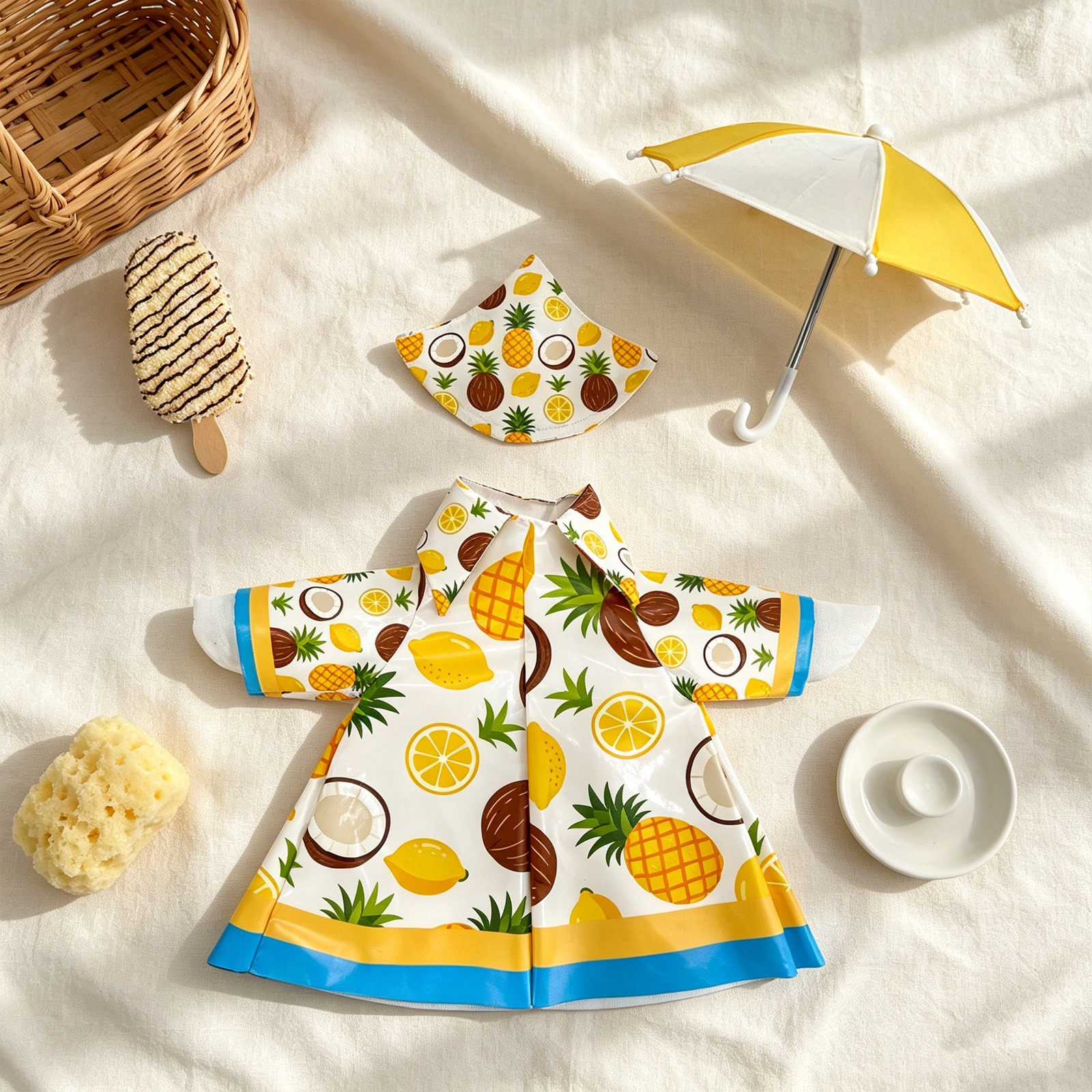 2026 New Casual Summer Vacation Raincoat Costume for 23 Inch Porch Goose Statue, All-Season Yard Decor Outfit - Image 4